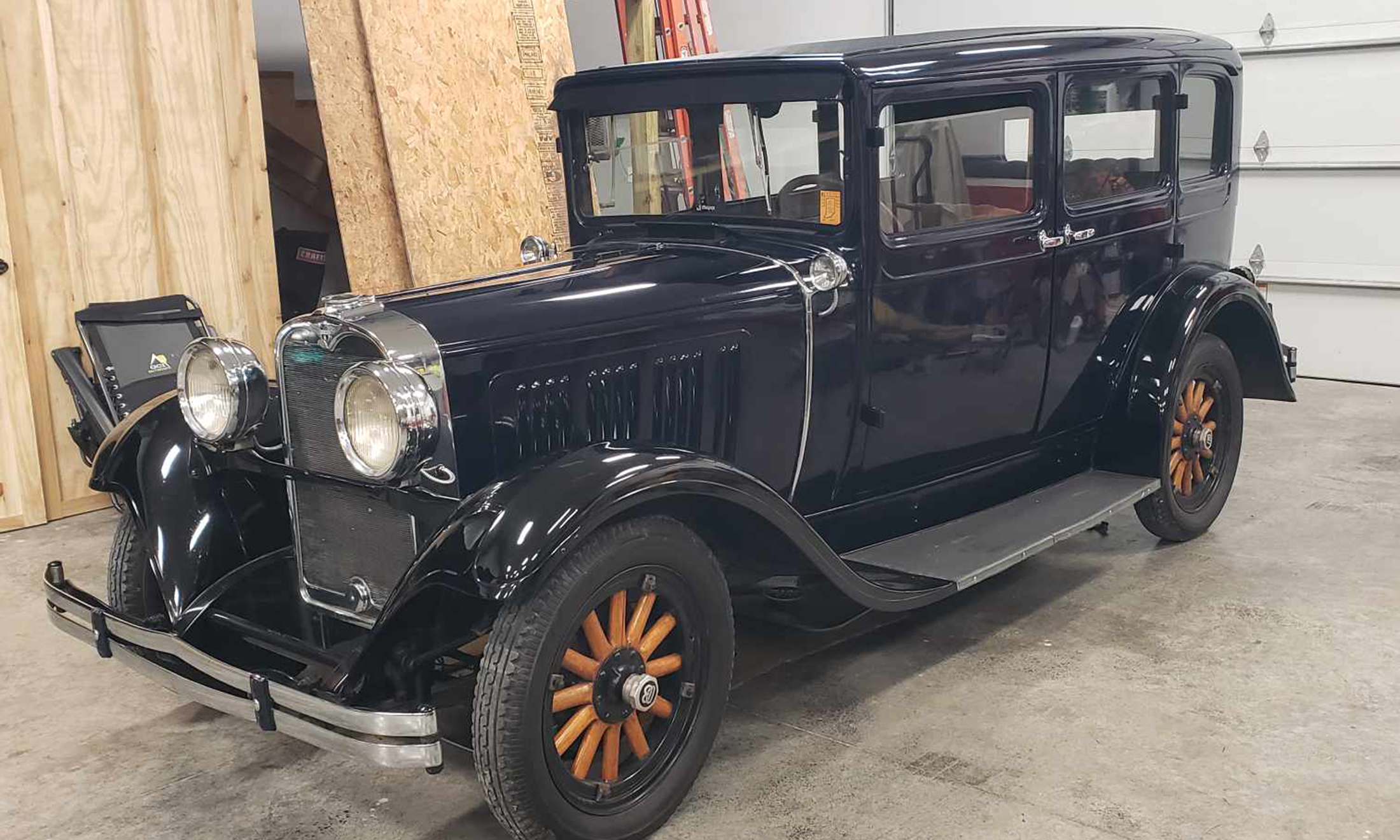 A car in a garage