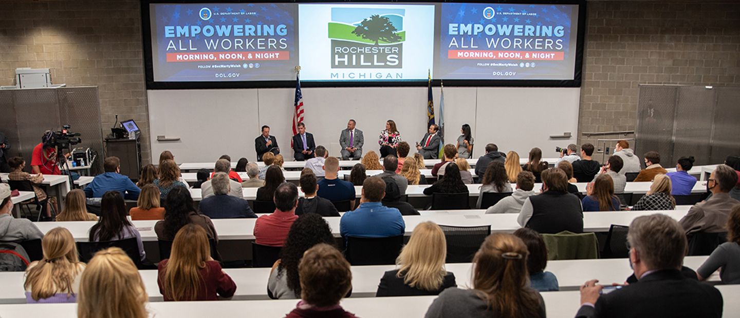 Banner CCE Section Home Audience at Empowering All Workers Event