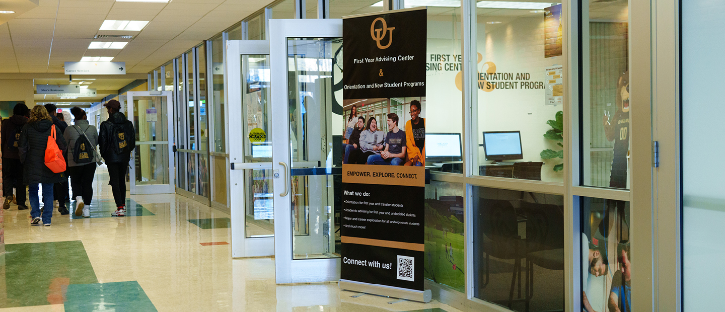 Connect with Us Banner Photo of the First Year Advising Center Office