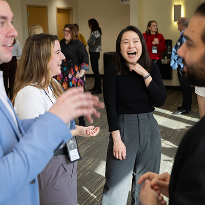 Students at a career fair