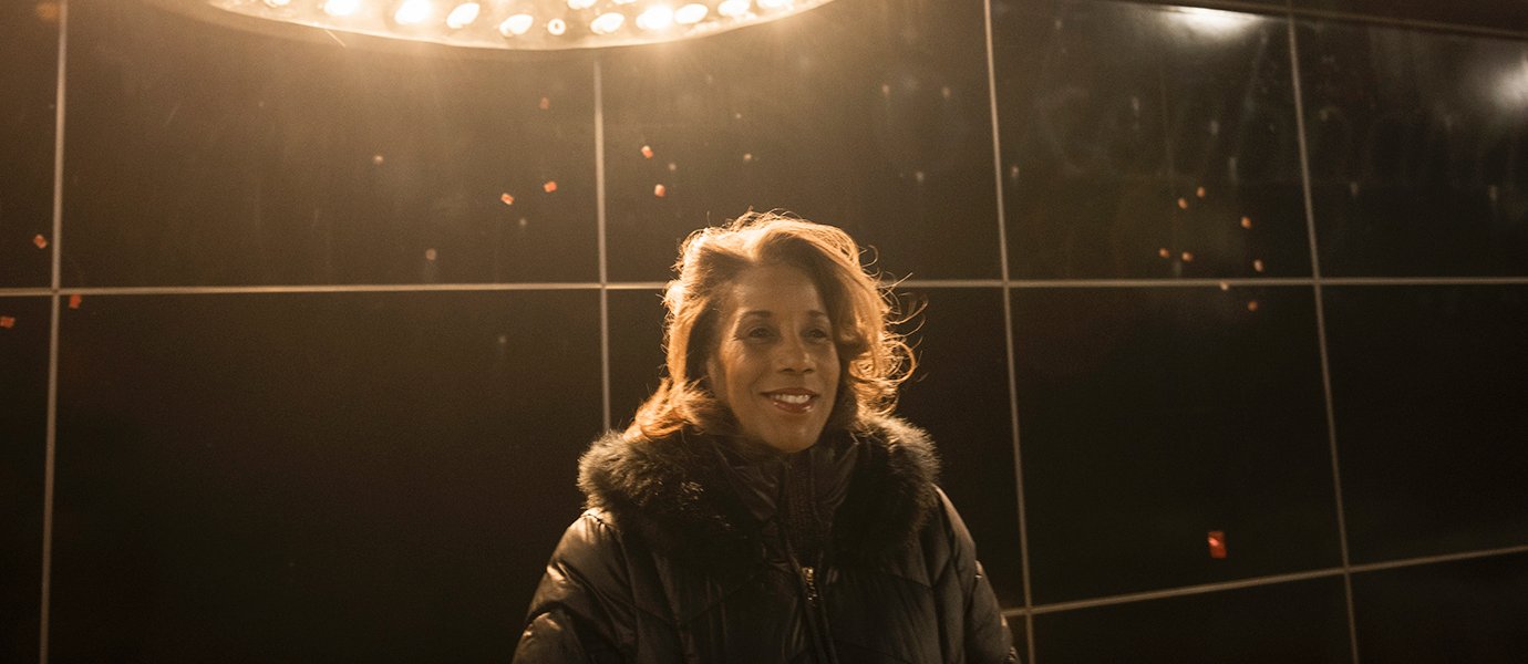 A woman outside
