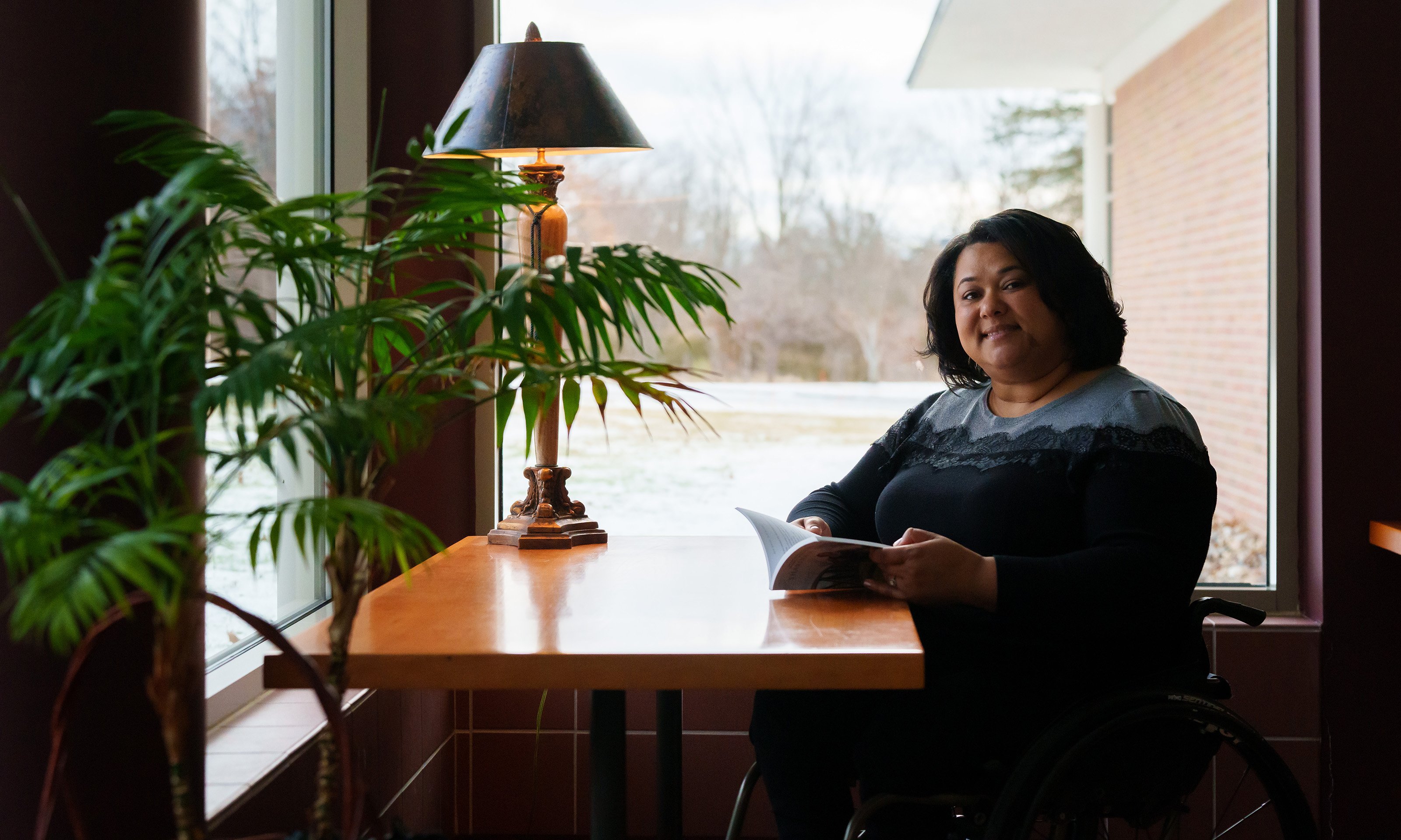 A person at a desk