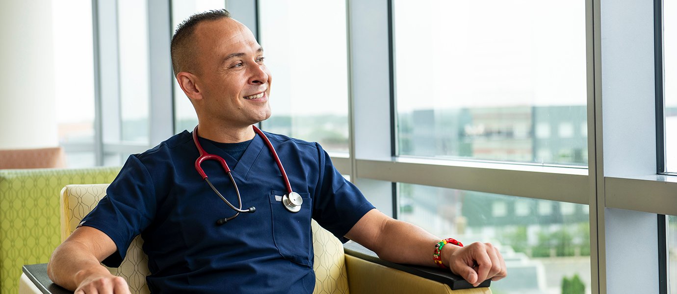 A nurse sitting