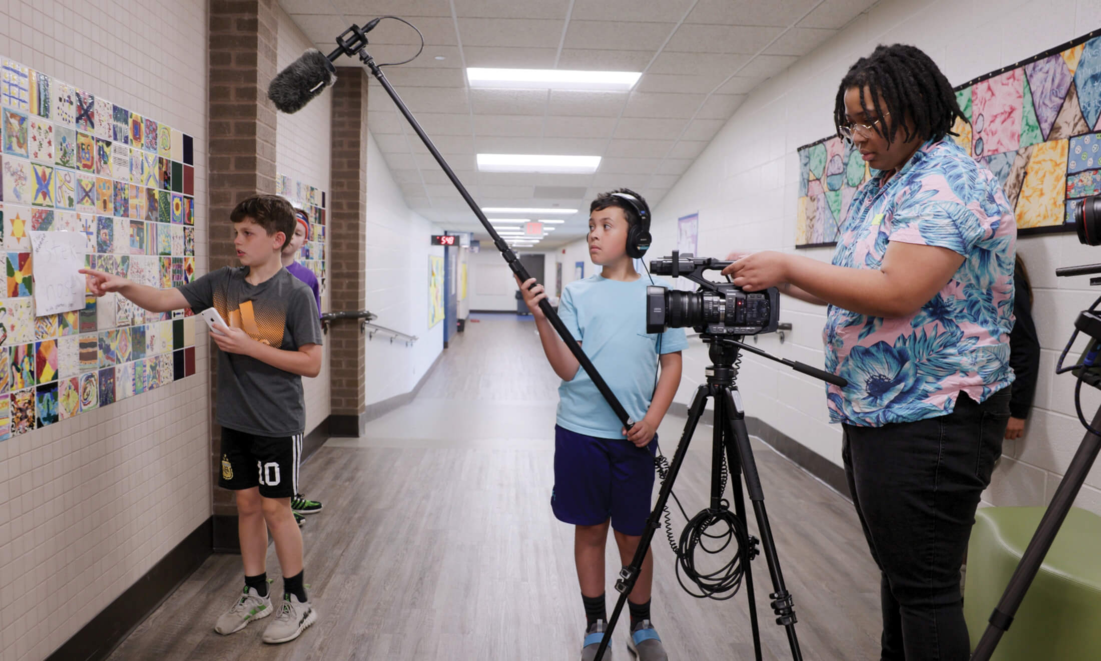 students making a video