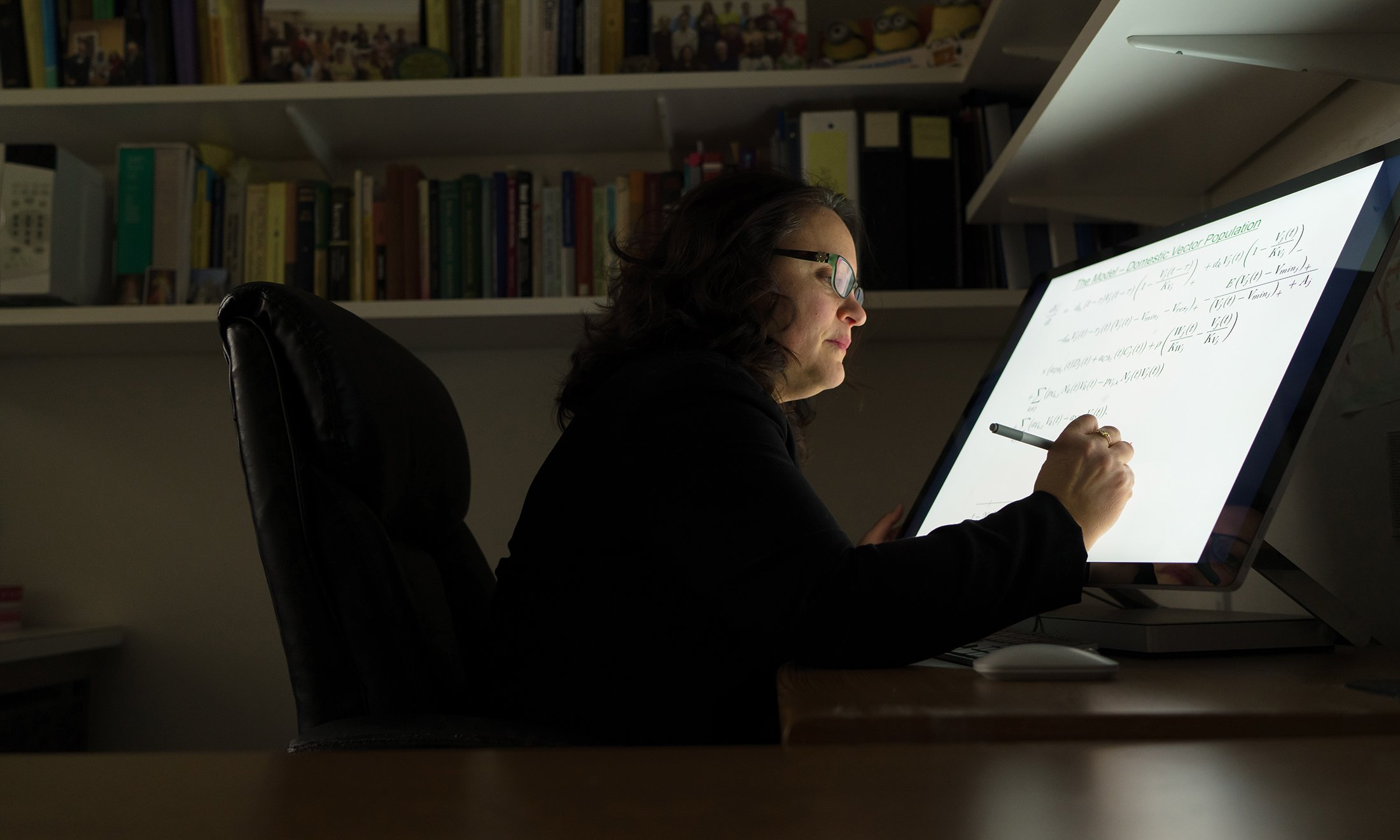 A woman writing