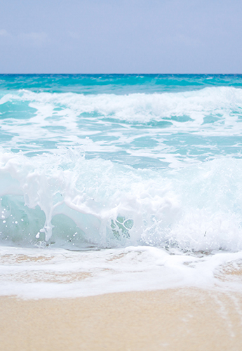 A beach and waves