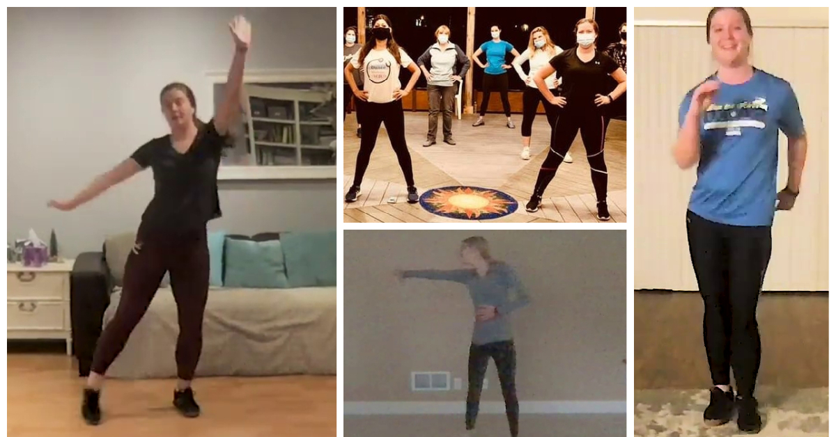 An image of students dancing