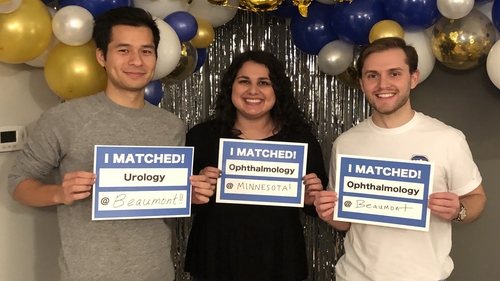 An image showing students who matched early