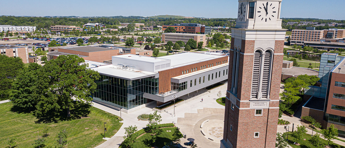 Ground Events banner An aerial photo of Oakland University's campus.