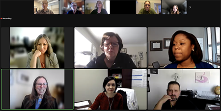 Screenshot of people in zoom meeting