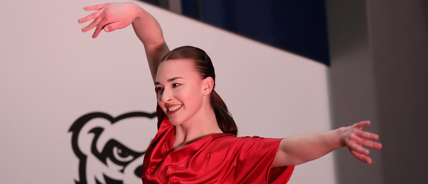 A dancer performing at Oakland University